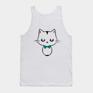 Cute Kawaii Kitten with bow tie Tank Top